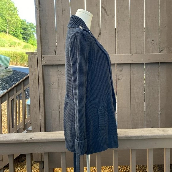 🌸Calvin Klein long cardigan with tie waist in black - Picture 5 of 10